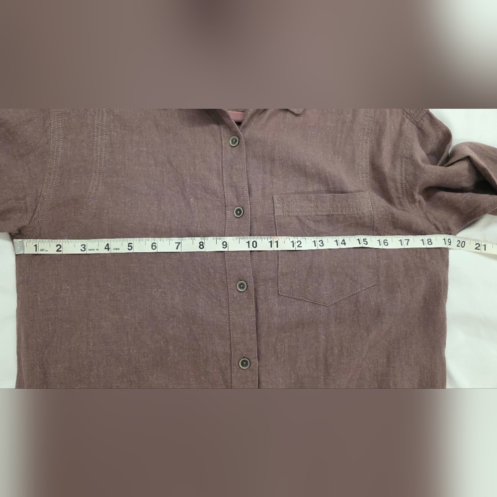 šprAna Aster Tunic Top Roll Tab Sleeve Size S Mauve Hemp Blend EUC - Picture 8 of 8